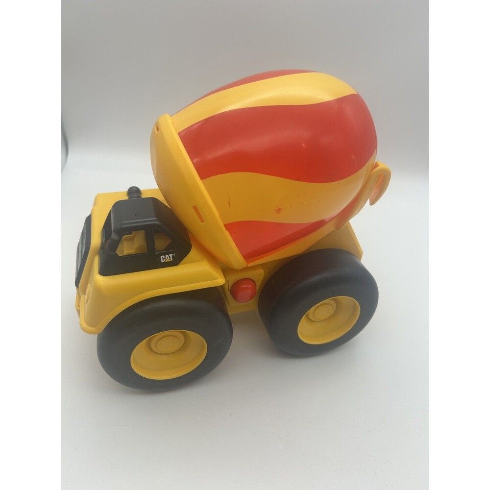 Toy State CAT Caterpillar Cement Mixer Truck 9in Lights Sounds Working (Scuffs)